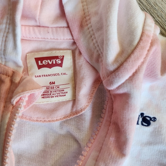 Levi's tie-dye baby girls romper- Pink/White - Picture 5 of 7